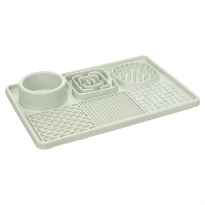 Flamingo Slickmatta Skål Rektangulär Ljusgrön